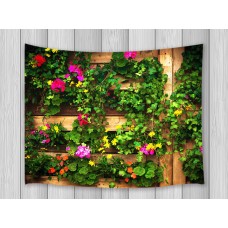 Flower Plant Wooden Fence Tapestry For Living Room Bedroom Dorm Wall Hanging Rug   253814912650